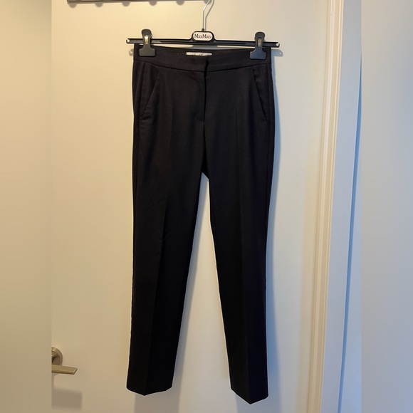 MaxMara Stretch Wool Cashmere cigarette pants navy size 0 - Picture 1 of 5